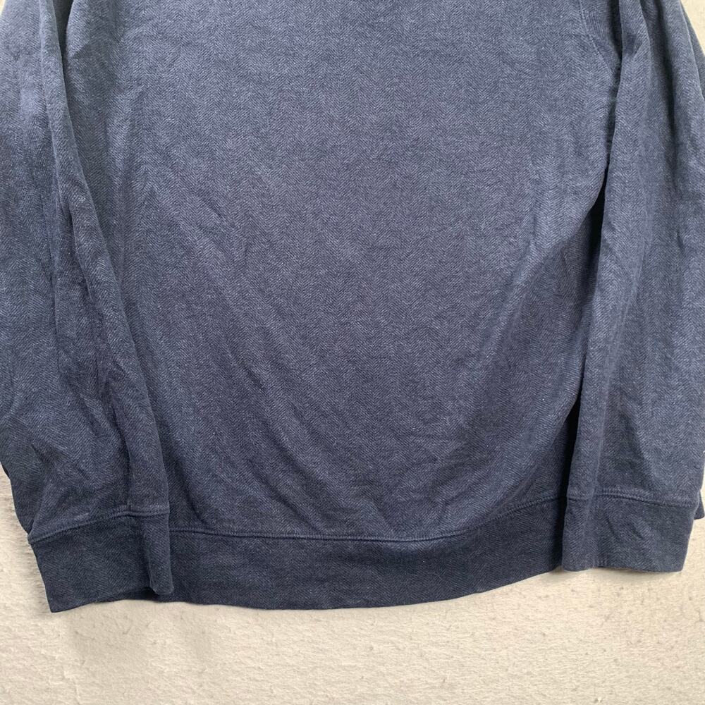 Polo Ralph Lauren Quarter Zip Mens Large Herringbone Navy Blue Pullover Sweater - Picture 8 of 11